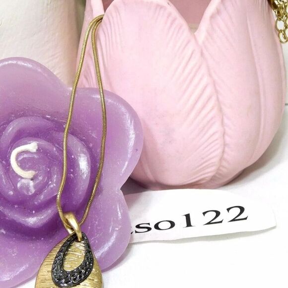 Lia Sophia MORSEL Necklace, 16-19", Gold & Black, NWOT - Picture 8 of 10